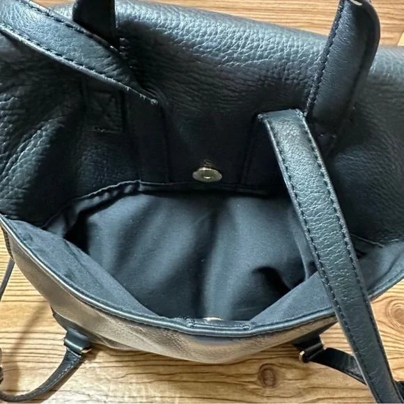 Margot black leather suede pack pack purse snap button  display picture 1